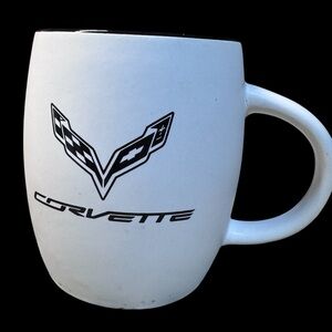 Corvette Collectible coffee mug w/logo and Matt White Outside/Black inside